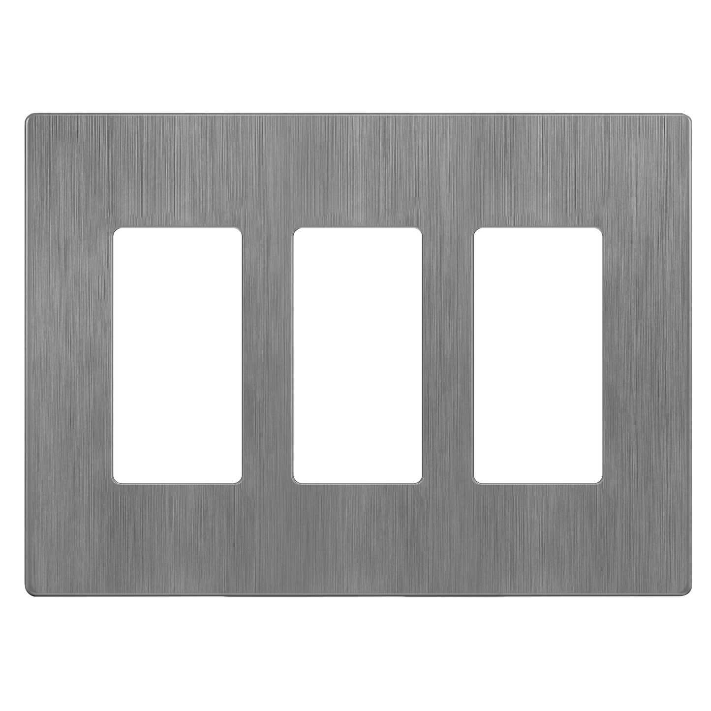 Decorator Screwless Wall Plate, Polycarbonate Thermoplastic/Mirrored Acrylic, Temperature and Impact Resistant, 3-Gang, Mid-Size