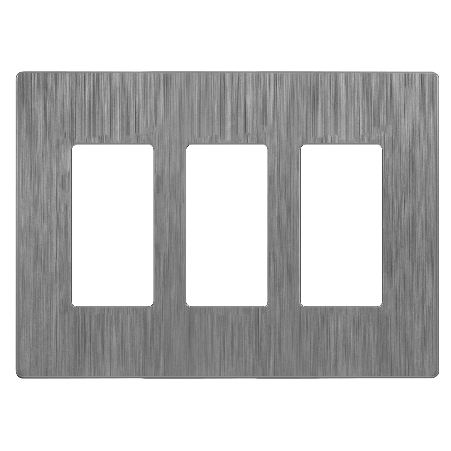 Decorator Screwless Wall Plate, Polycarbonate Thermoplastic/Mirrored Acrylic, Temperature and Impact Resistant, 3-Gang, Mid-Size