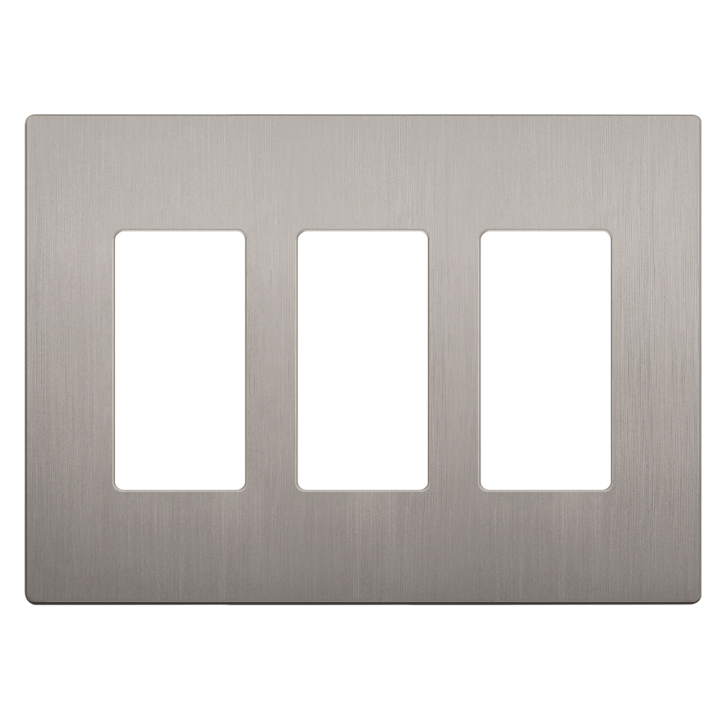 Decorator Screwless Wall Plate, Polycarbonate Thermoplastic/Mirrored Acrylic, Temperature and Impact Resistant, 3-Gang, Mid-Size