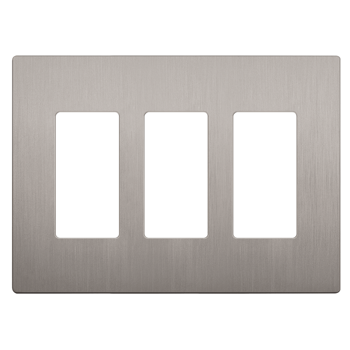Decorator Screwless Wall Plate, Polycarbonate Thermoplastic/Mirrored Acrylic, Temperature and Impact Resistant, 3-Gang, Mid-Size