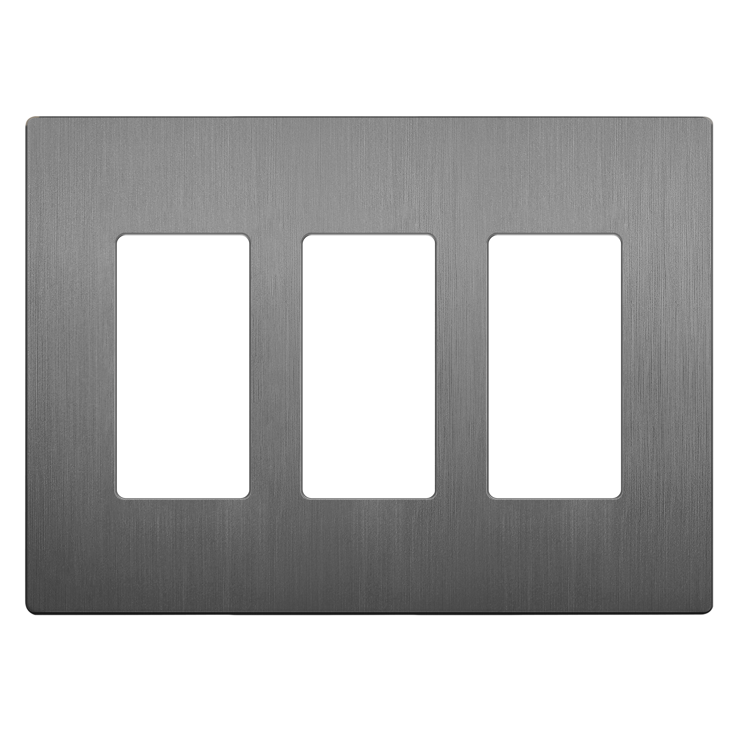 Decorator Screwless Wall Plate, Polycarbonate Thermoplastic/Mirrored Acrylic, Temperature and Impact Resistant, 3-Gang, Mid-Size