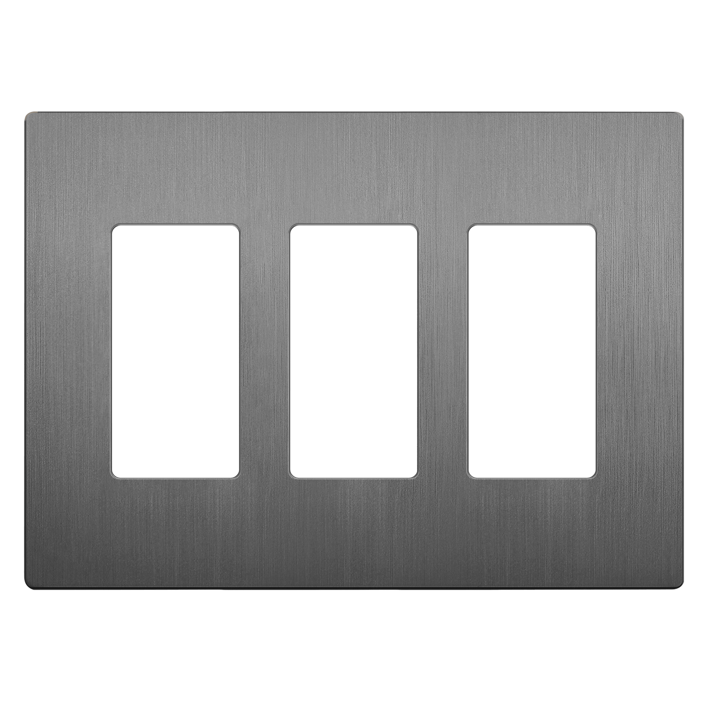Decorator Screwless Wall Plate, Polycarbonate Thermoplastic/Mirrored Acrylic, Temperature and Impact Resistant, 3-Gang, Mid-Size