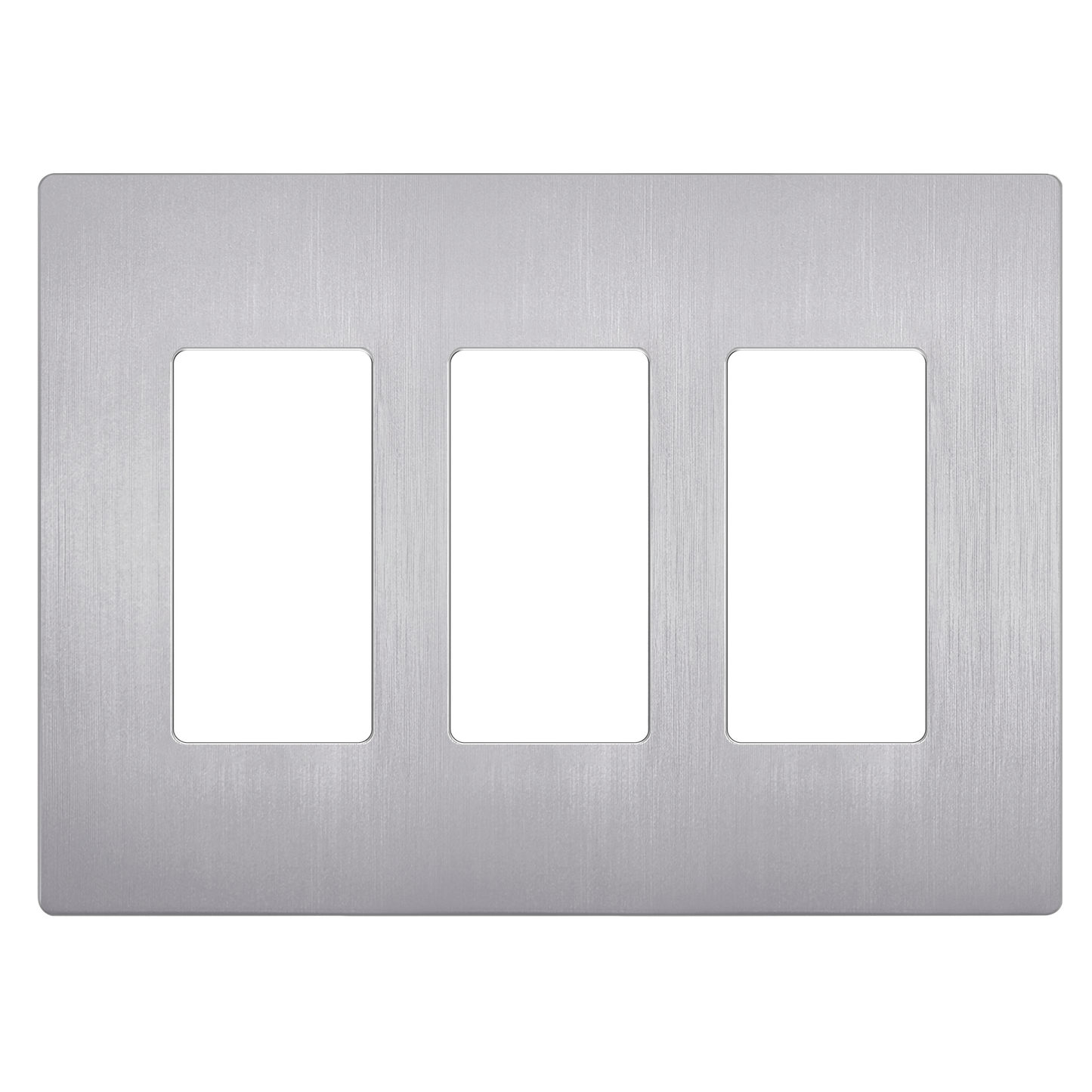 Decorator Screwless Wall Plate, Polycarbonate Thermoplastic/Mirrored Acrylic, Temperature and Impact Resistant, 3-Gang, Mid-Size