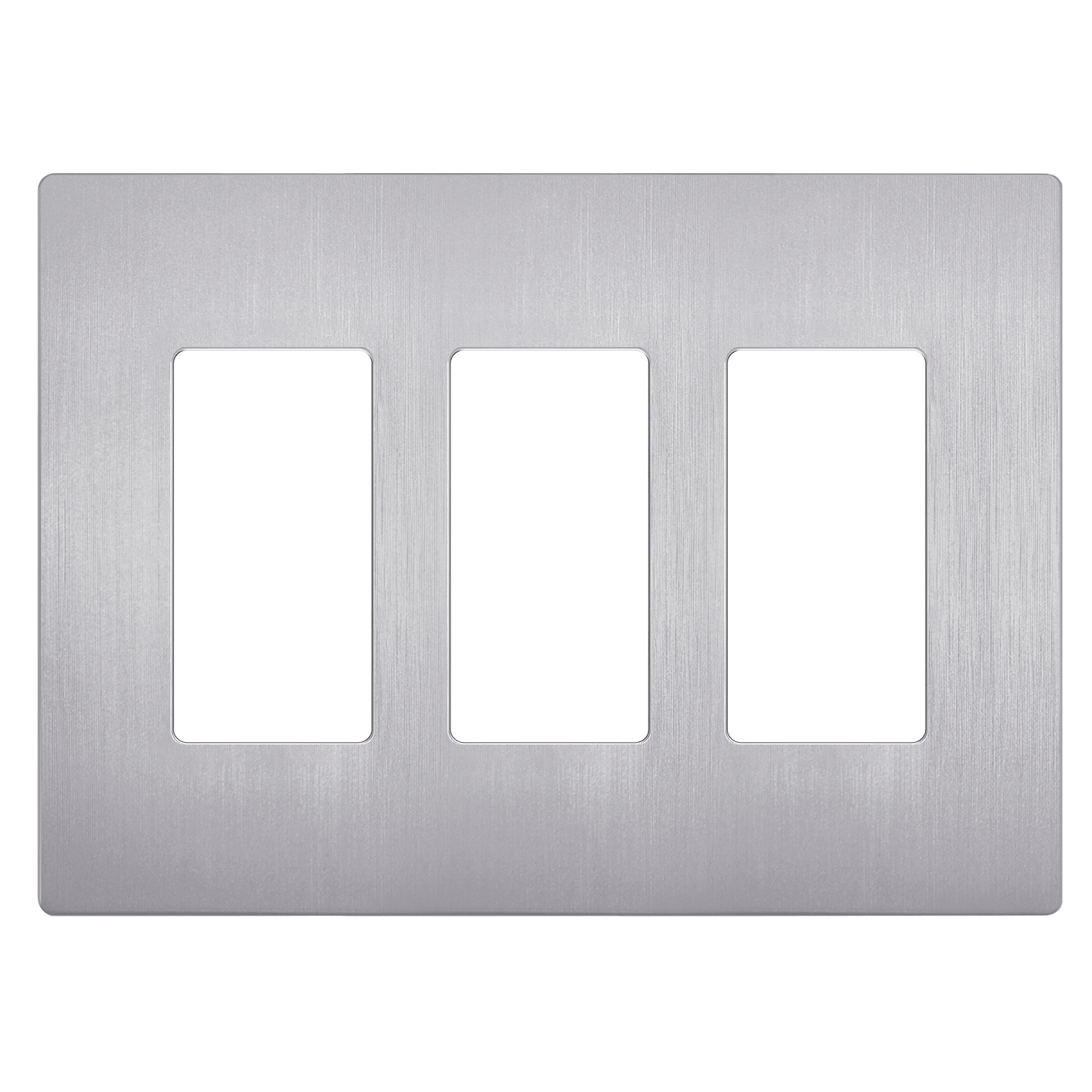 Decorator Screwless Wall Plate, Polycarbonate Thermoplastic/Mirrored Acrylic, Temperature and Impact Resistant, 3-Gang, Mid-Size