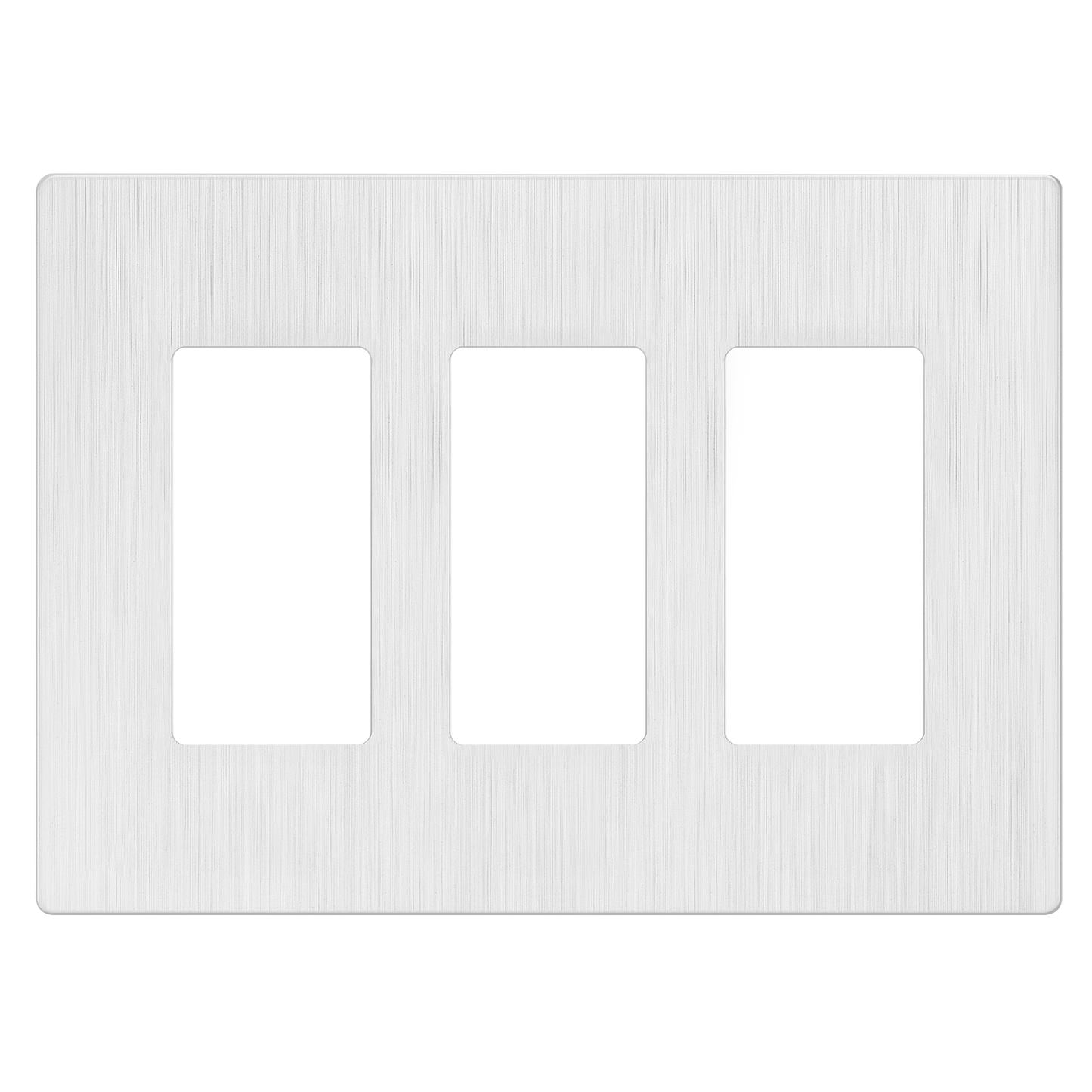 Decorator Screwless Wall Plate, Polycarbonate Thermoplastic/Mirrored Acrylic, Temperature and Impact Resistant, 3-Gang, Mid-Size