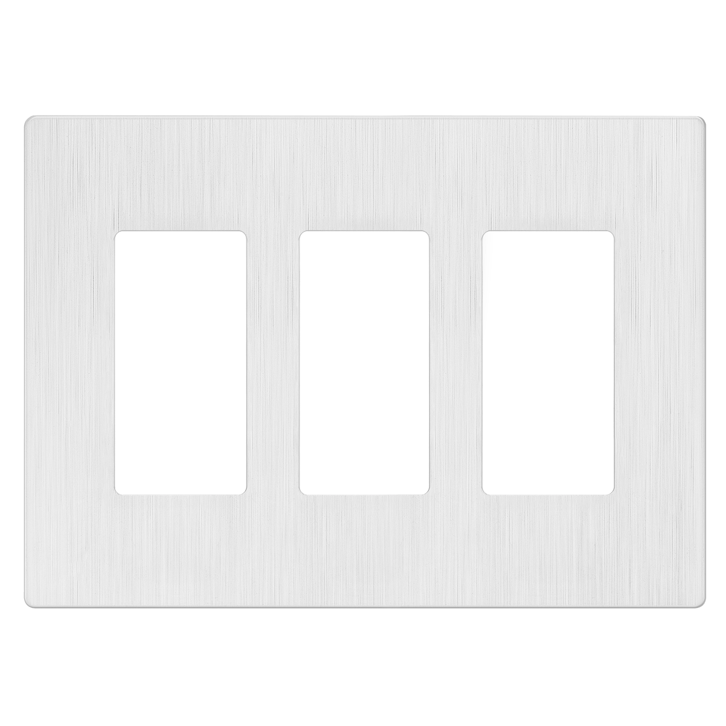 Decorator Screwless Wall Plate, Polycarbonate Thermoplastic/Mirrored Acrylic, Temperature and Impact Resistant, 3-Gang, Mid-Size