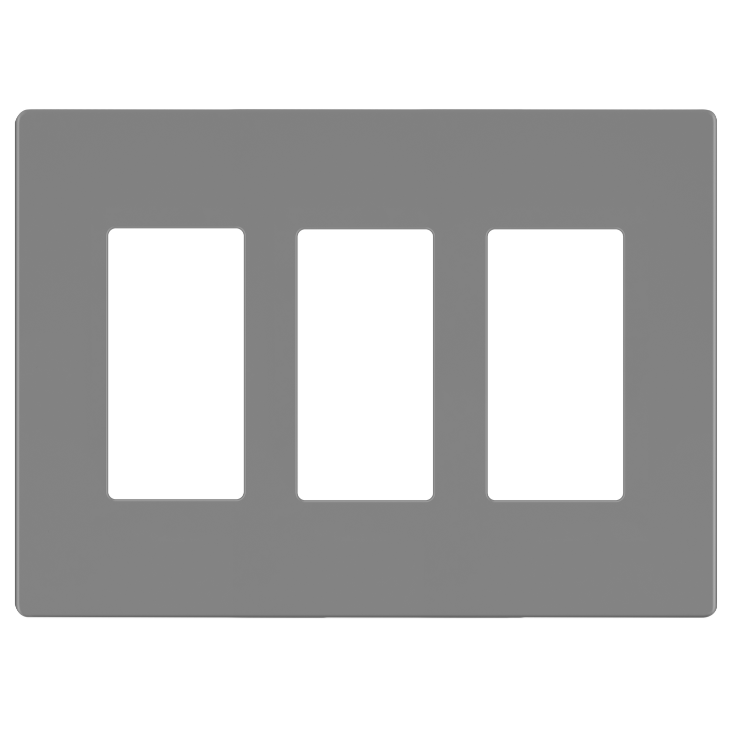 Decorator Screwless Wall Plate, Polycarbonate Thermoplastic/Mirrored Acrylic, Temperature and Impact Resistant, 3-Gang, Mid-Size