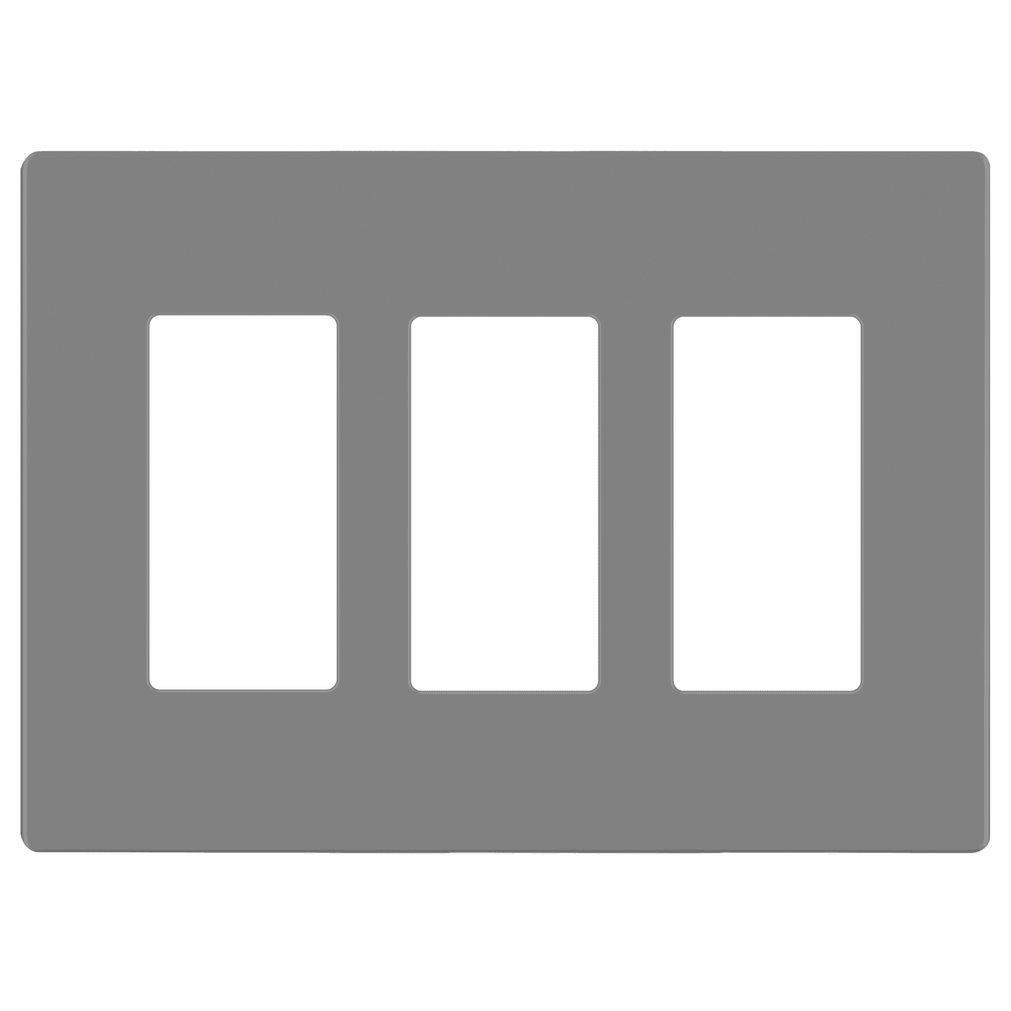 Decorator Screwless Wall Plate, Polycarbonate Thermoplastic/Mirrored Acrylic, Temperature and Impact Resistant, 3-Gang, Mid-Size