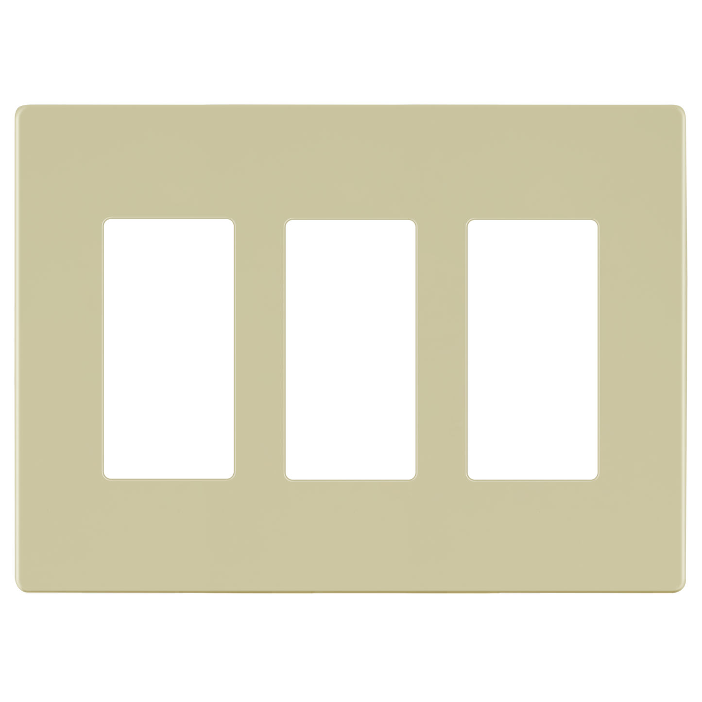 Decorator Screwless Wall Plate, Polycarbonate Thermoplastic/Mirrored Acrylic, Temperature and Impact Resistant, 3-Gang, Mid-Size