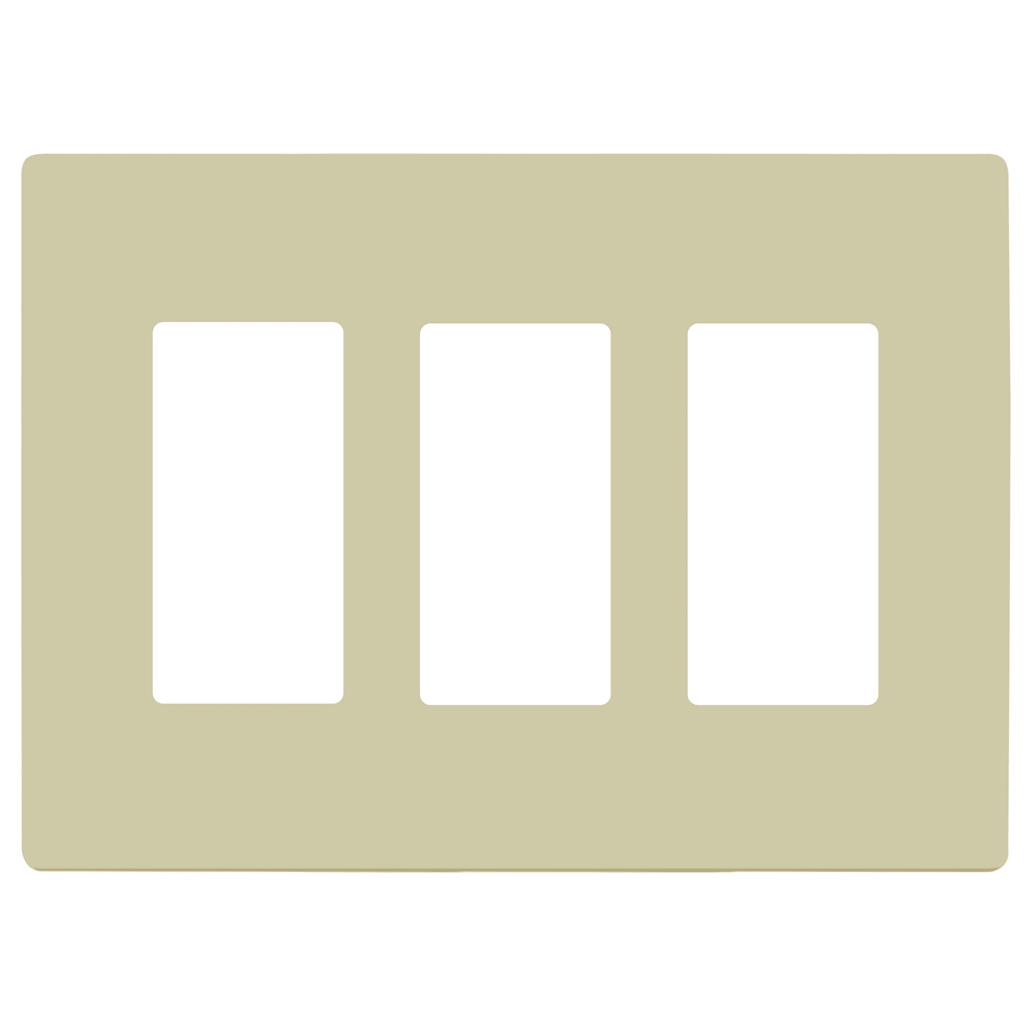 Decorator Screwless Wall Plate, Polycarbonate Thermoplastic/Mirrored Acrylic, Temperature and Impact Resistant, 3-Gang, Mid-Size