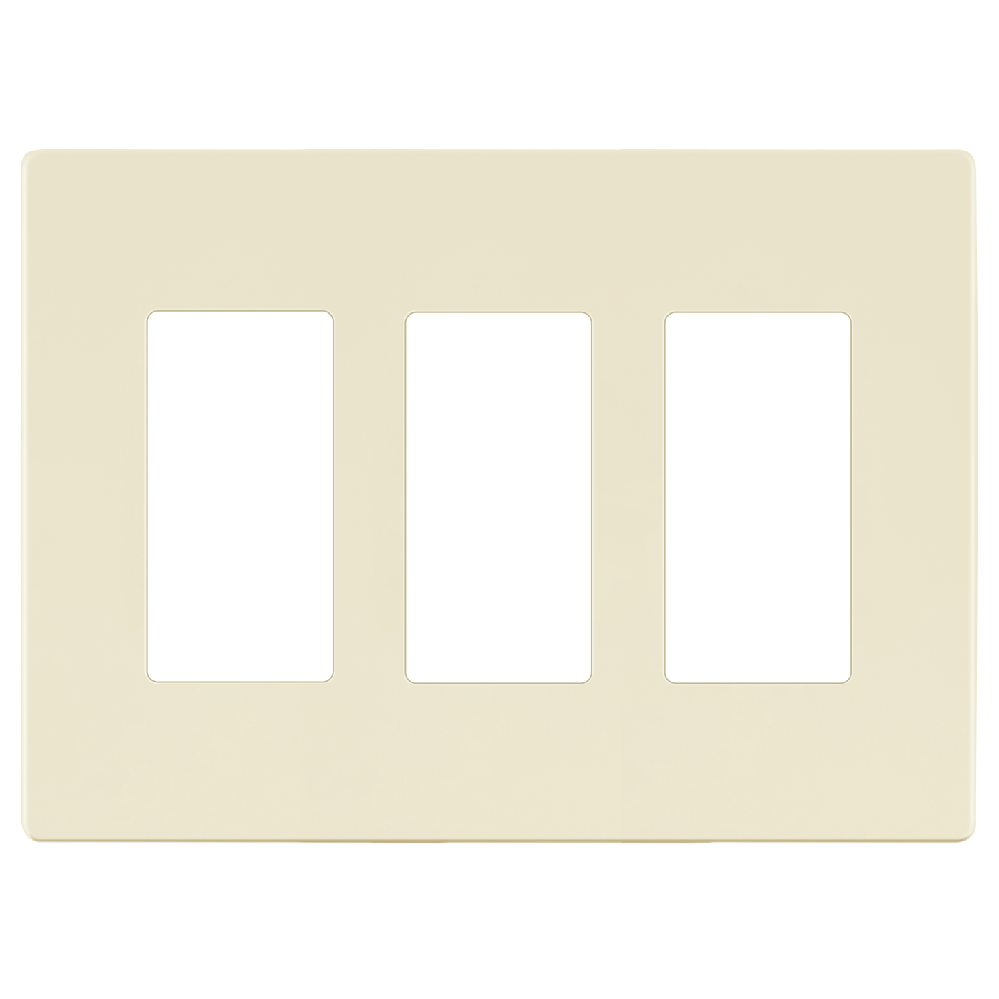 Decorator Screwless Wall Plate, Polycarbonate Thermoplastic/Mirrored Acrylic, Temperature and Impact Resistant, 3-Gang, Mid-Size