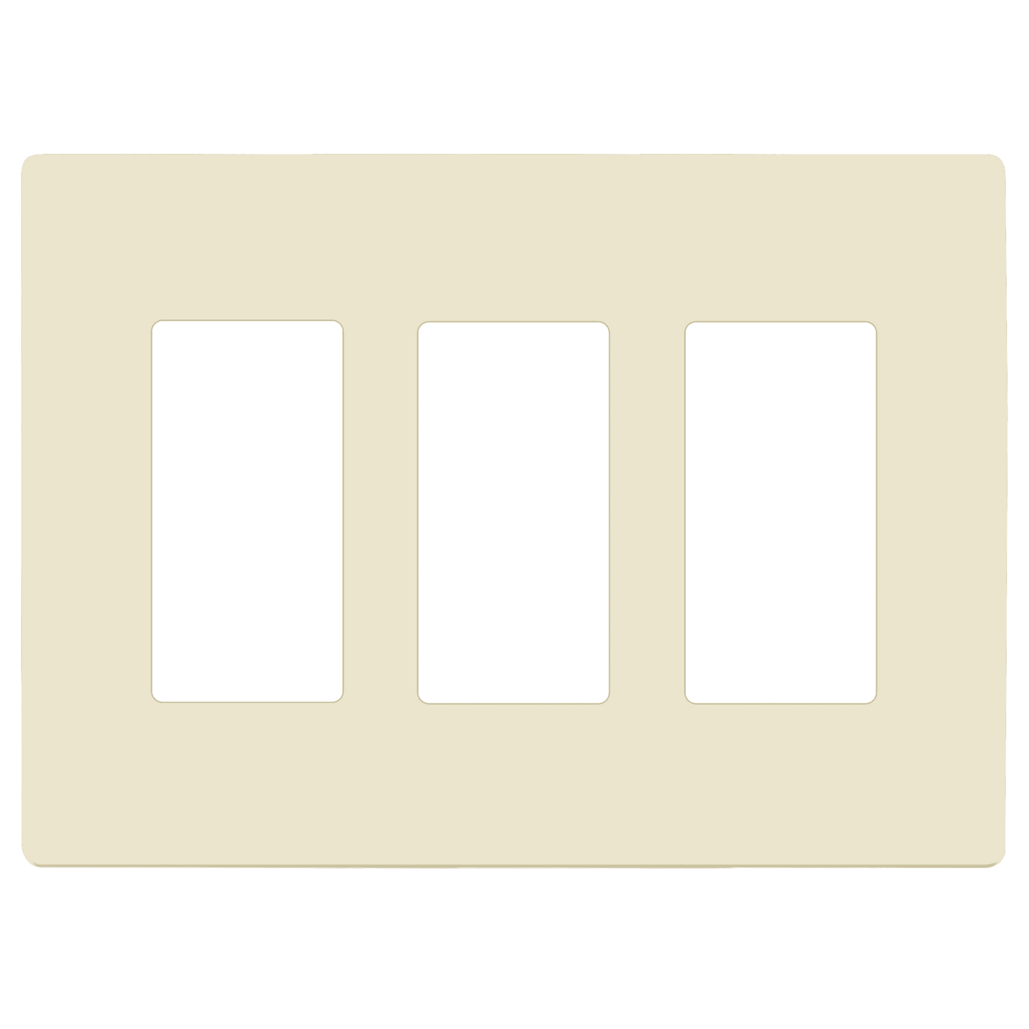 Decorator Screwless Wall Plate, Polycarbonate Thermoplastic/Mirrored Acrylic, Temperature and Impact Resistant, 3-Gang, Mid-Size