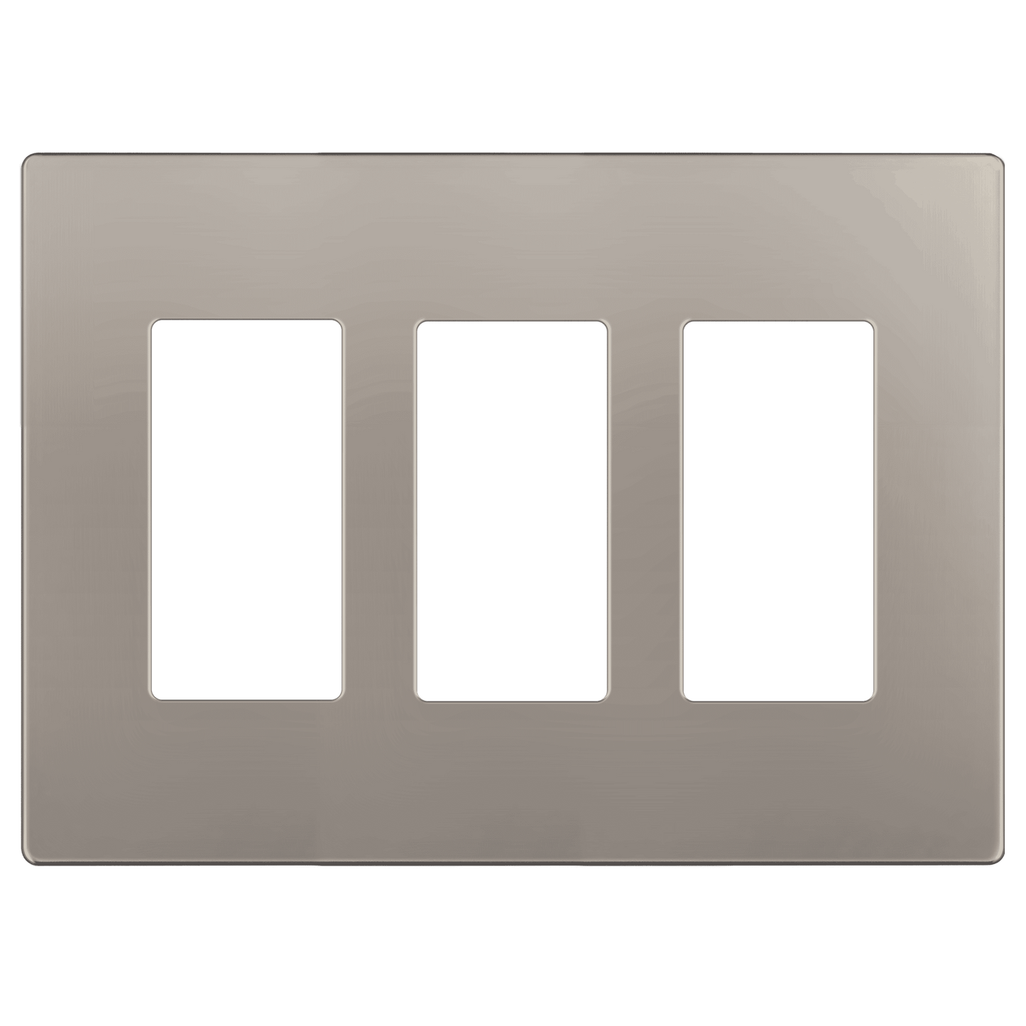Decorator Screwless Wall Plate, Polycarbonate Thermoplastic/Mirrored Acrylic, Temperature and Impact Resistant, 3-Gang, Mid-Size