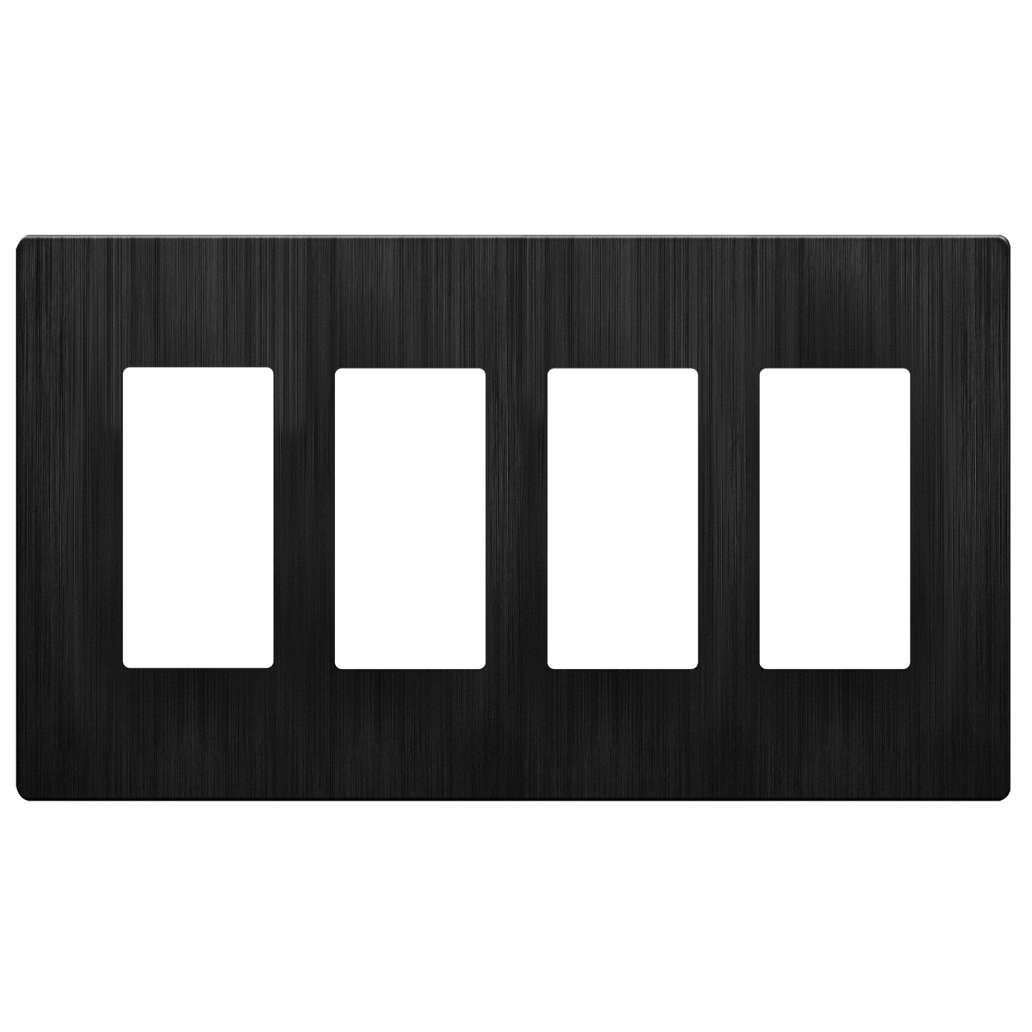 Decorator Screwless Wall Plate, Polycarbonate Thermoplastic/Mirrored Acrylic, Temperature and Impact Resistant/, 4-Gang, Mid-Size