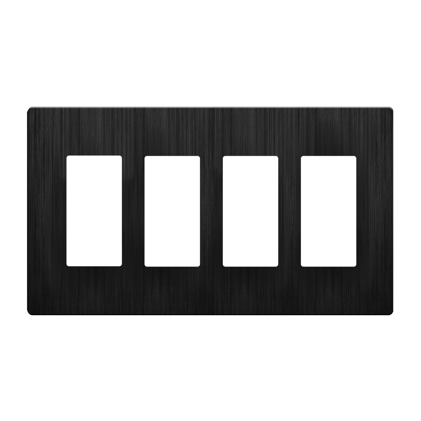 Decorator Screwless Wall Plate, Polycarbonate Thermoplastic/Mirrored Acrylic, Temperature and Impact Resistant/, 4-Gang, Mid-Size
