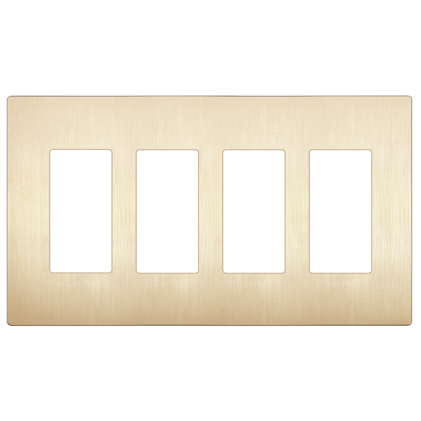 Decorator Screwless Wall Plate, Polycarbonate Thermoplastic/Mirrored Acrylic, Temperature and Impact Resistant/, 4-Gang, Mid-Size