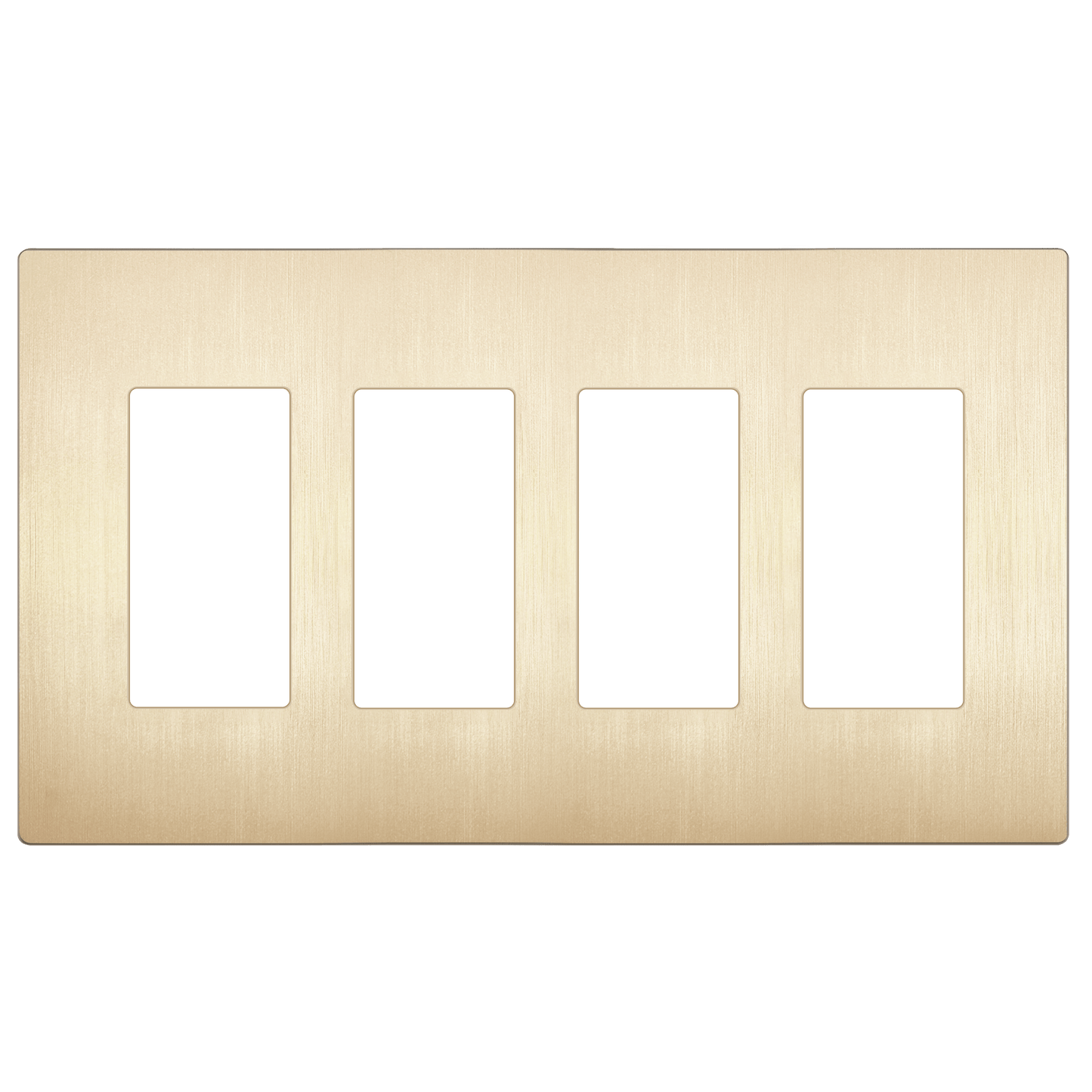 Decorator Screwless Wall Plate, Polycarbonate Thermoplastic/Mirrored Acrylic, Temperature and Impact Resistant/, 4-Gang, Mid-Size