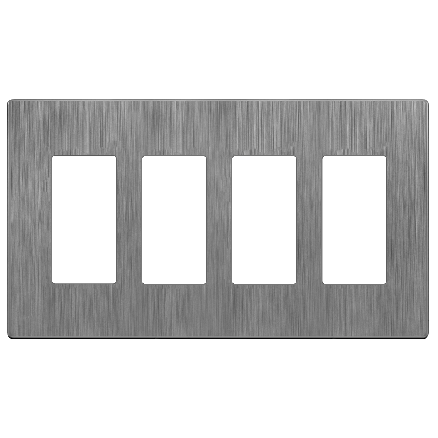 Decorator Screwless Wall Plate, Polycarbonate Thermoplastic/Mirrored Acrylic, Temperature and Impact Resistant/, 4-Gang, Mid-Size