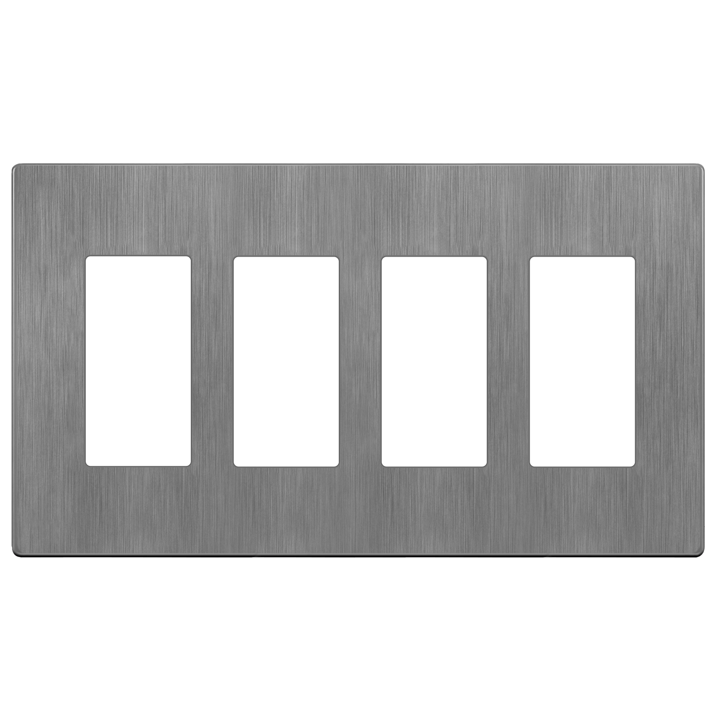 Decorator Screwless Wall Plate, Polycarbonate Thermoplastic/Mirrored Acrylic, Temperature and Impact Resistant/, 4-Gang, Mid-Size