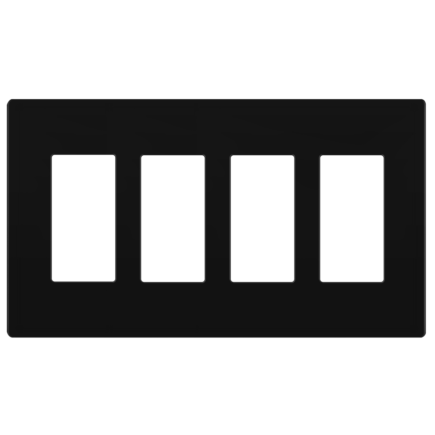 Decorator Screwless Wall Plate, Polycarbonate Thermoplastic/Mirrored Acrylic, Temperature and Impact Resistant/, 4-Gang, Mid-Size