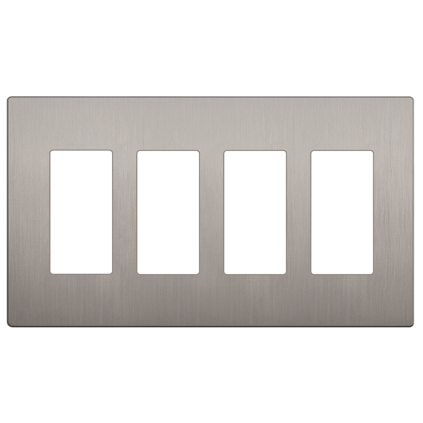 Decorator Screwless Wall Plate, Polycarbonate Thermoplastic/Mirrored Acrylic, Temperature and Impact Resistant/, 4-Gang, Mid-Size
