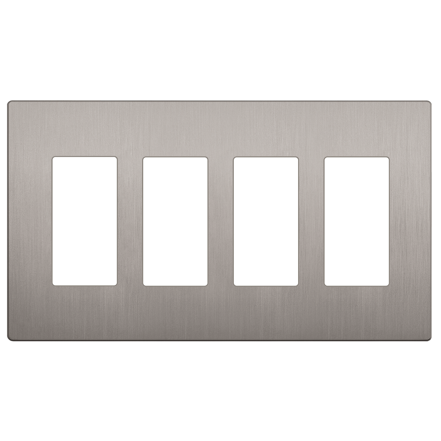 Decorator Screwless Wall Plate, Polycarbonate Thermoplastic/Mirrored Acrylic, Temperature and Impact Resistant/, 4-Gang, Mid-Size