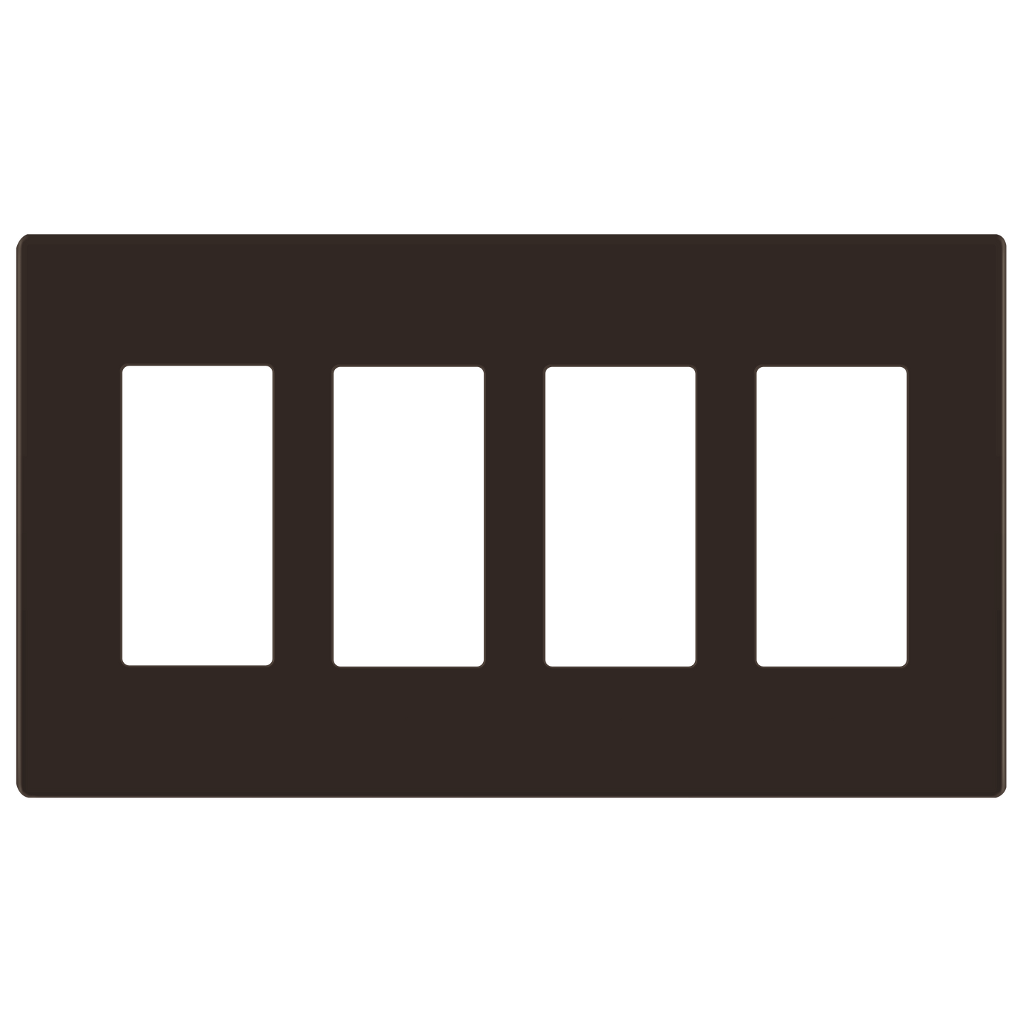 Decorator Screwless Wall Plate, Polycarbonate Thermoplastic/Mirrored Acrylic, Temperature and Impact Resistant/, 4-Gang, Mid-Size
