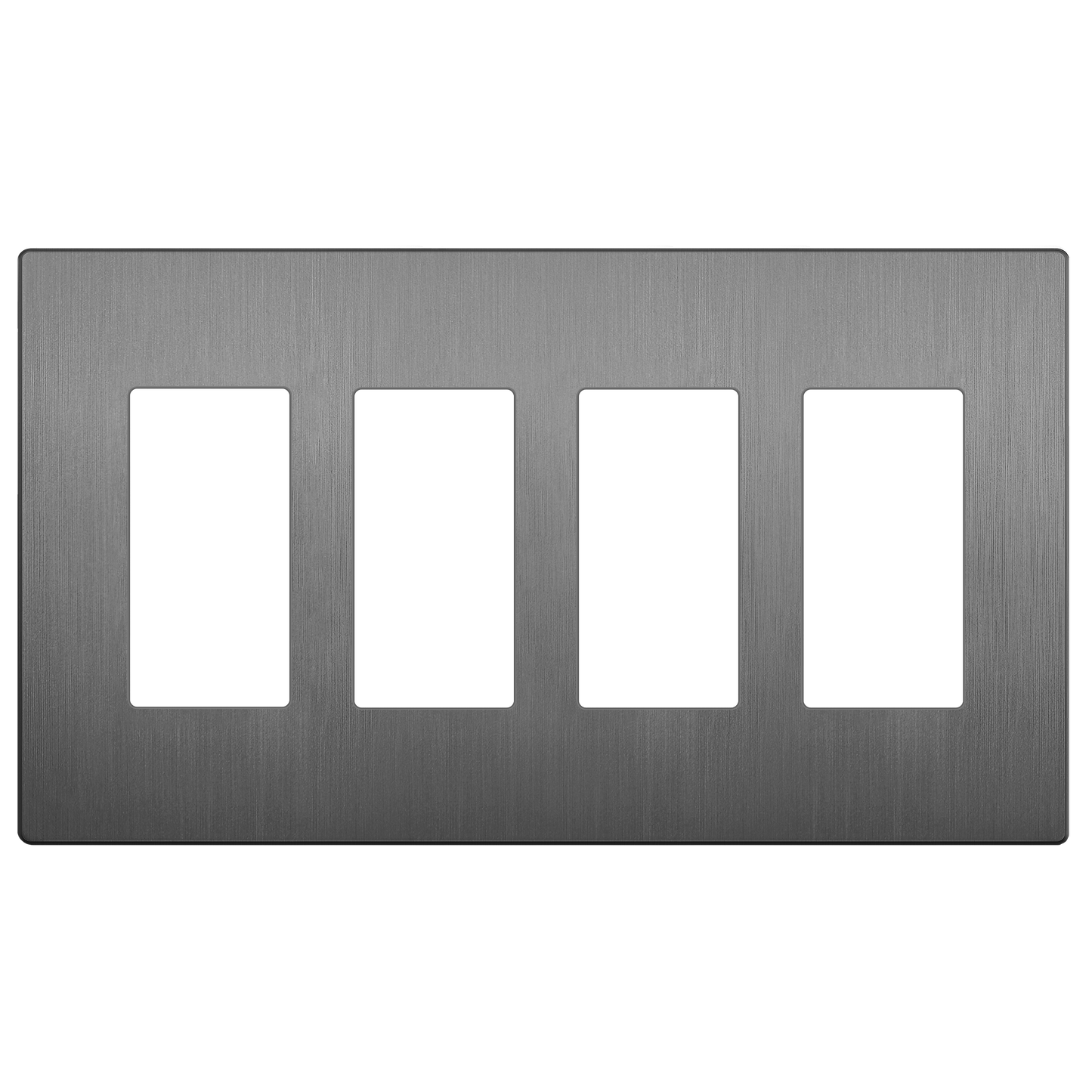 Decorator Screwless Wall Plate, Polycarbonate Thermoplastic/Mirrored Acrylic, Temperature and Impact Resistant/, 4-Gang, Mid-Size