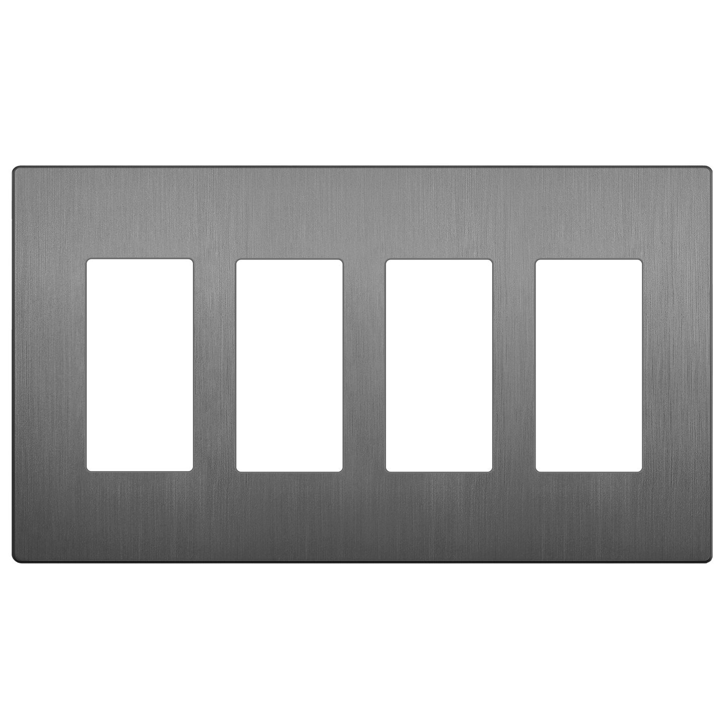Decorator Screwless Wall Plate, Polycarbonate Thermoplastic/Mirrored Acrylic, Temperature and Impact Resistant/, 4-Gang, Mid-Size