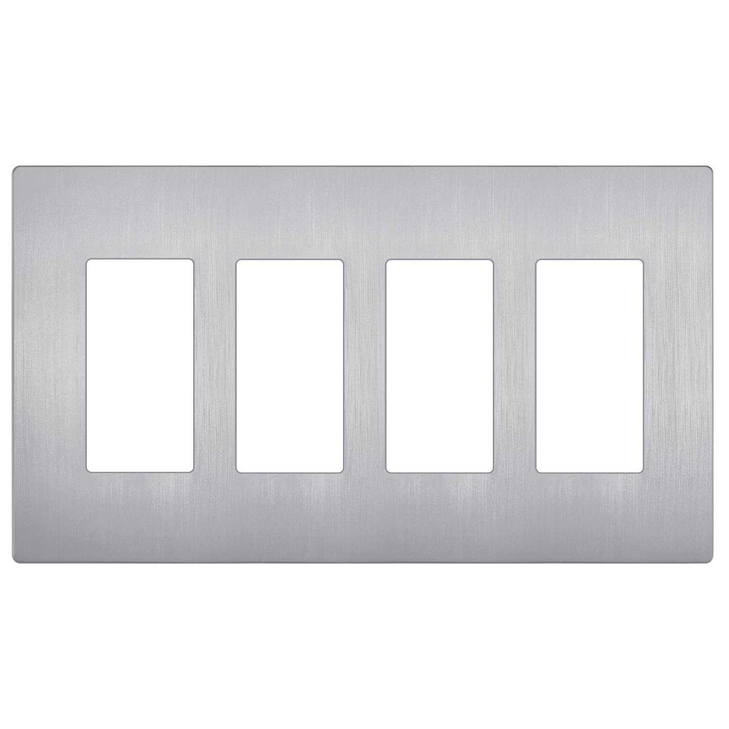 Decorator Screwless Wall Plate, Polycarbonate Thermoplastic/Mirrored Acrylic, Temperature and Impact Resistant/, 4-Gang, Mid-Size