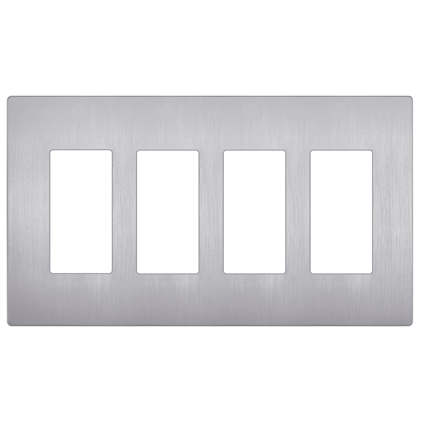 Decorator Screwless Wall Plate, Polycarbonate Thermoplastic/Mirrored Acrylic, Temperature and Impact Resistant/, 4-Gang, Mid-Size