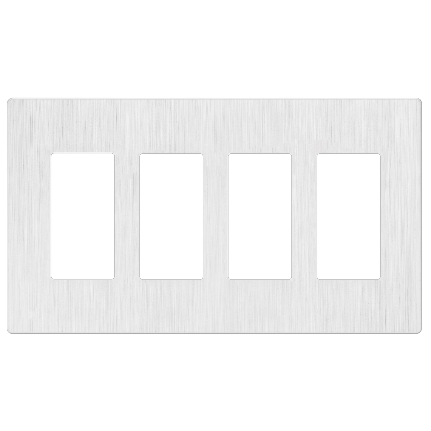 Decorator Screwless Wall Plate, Polycarbonate Thermoplastic/Mirrored Acrylic, Temperature and Impact Resistant/, 4-Gang, Mid-Size