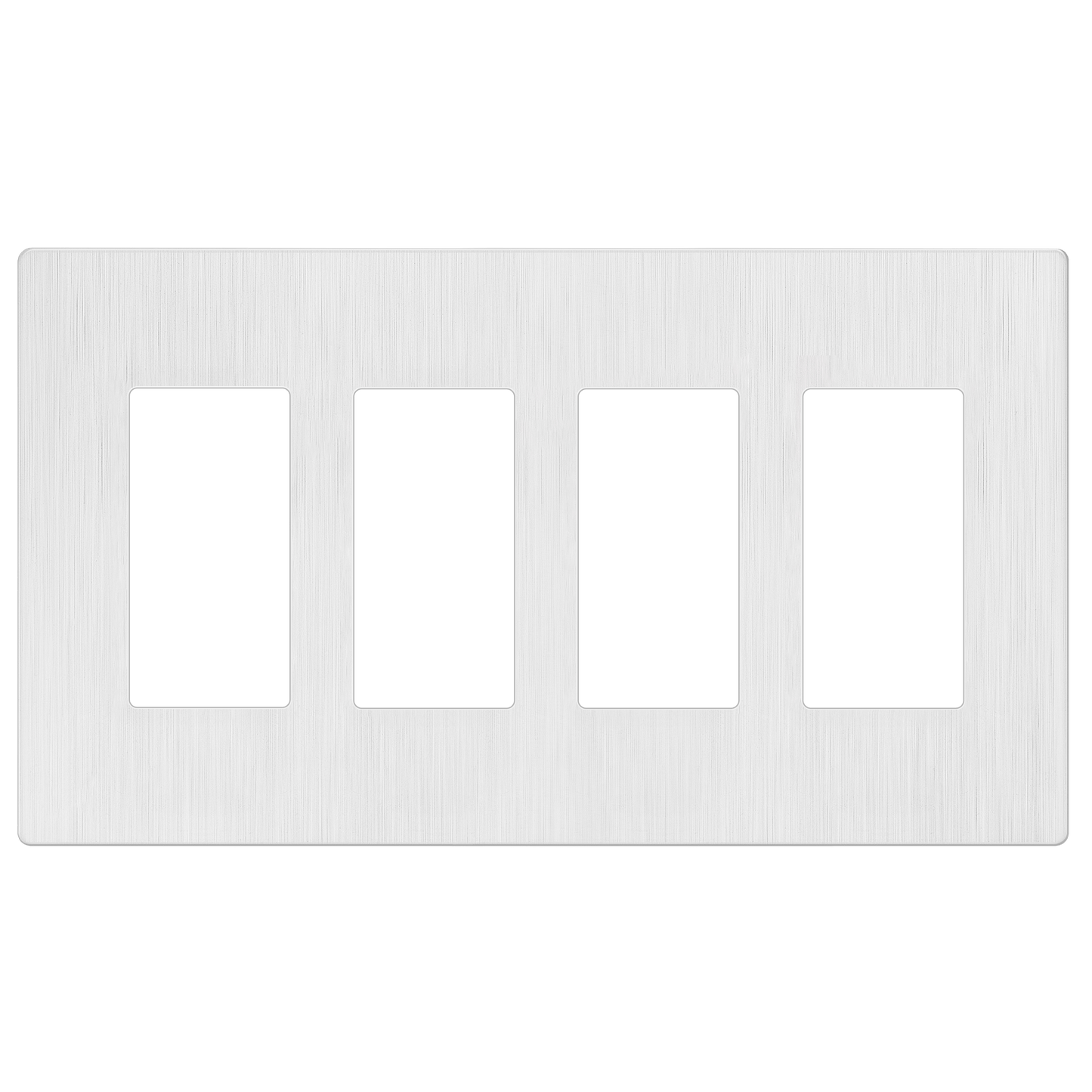 Decorator Screwless Wall Plate, Polycarbonate Thermoplastic/Mirrored Acrylic, Temperature and Impact Resistant/, 4-Gang, Mid-Size