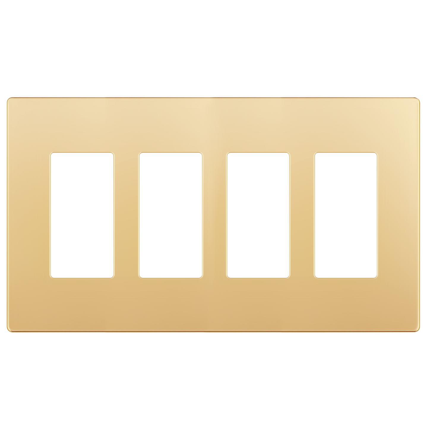 Decorator Screwless Wall Plate, Polycarbonate Thermoplastic/Mirrored Acrylic, Temperature and Impact Resistant/, 4-Gang, Mid-Size