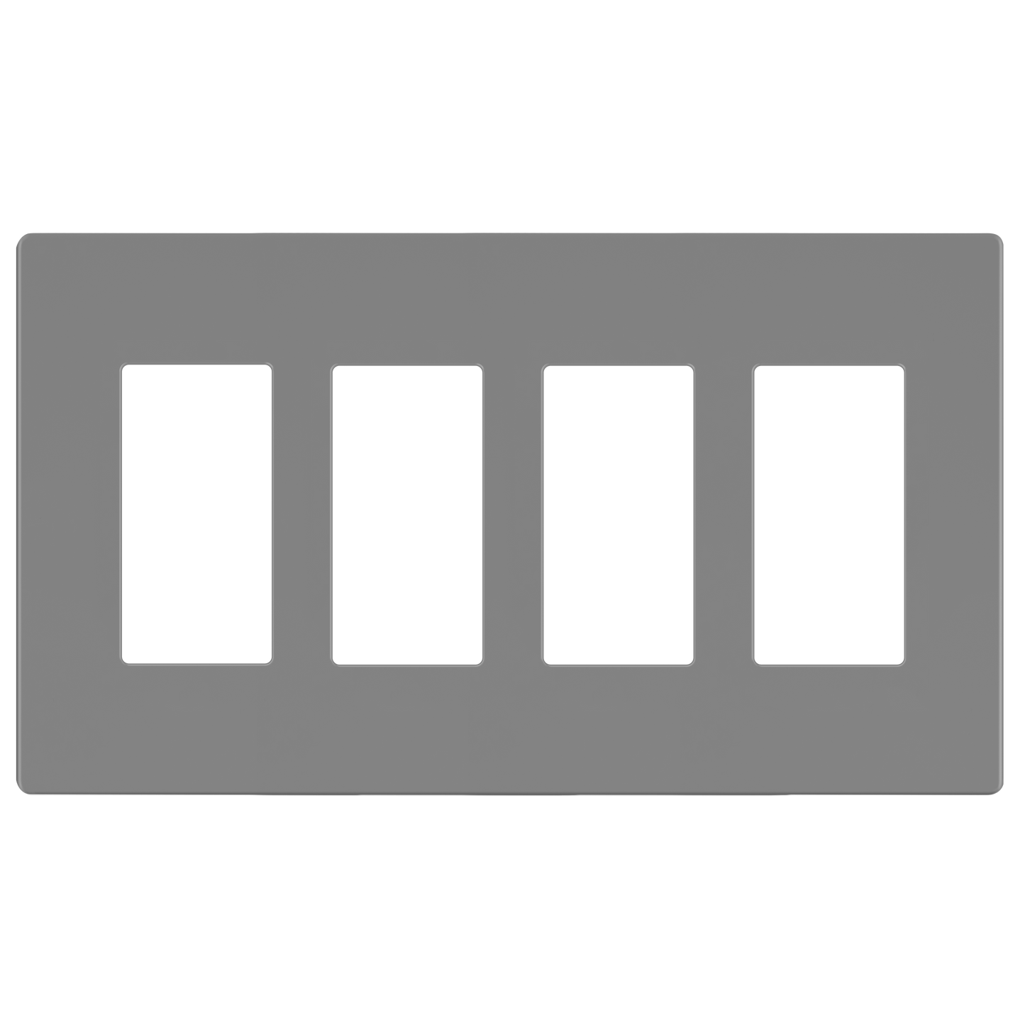 Decorator Screwless Wall Plate, Polycarbonate Thermoplastic/Mirrored Acrylic, Temperature and Impact Resistant/, 4-Gang, Mid-Size