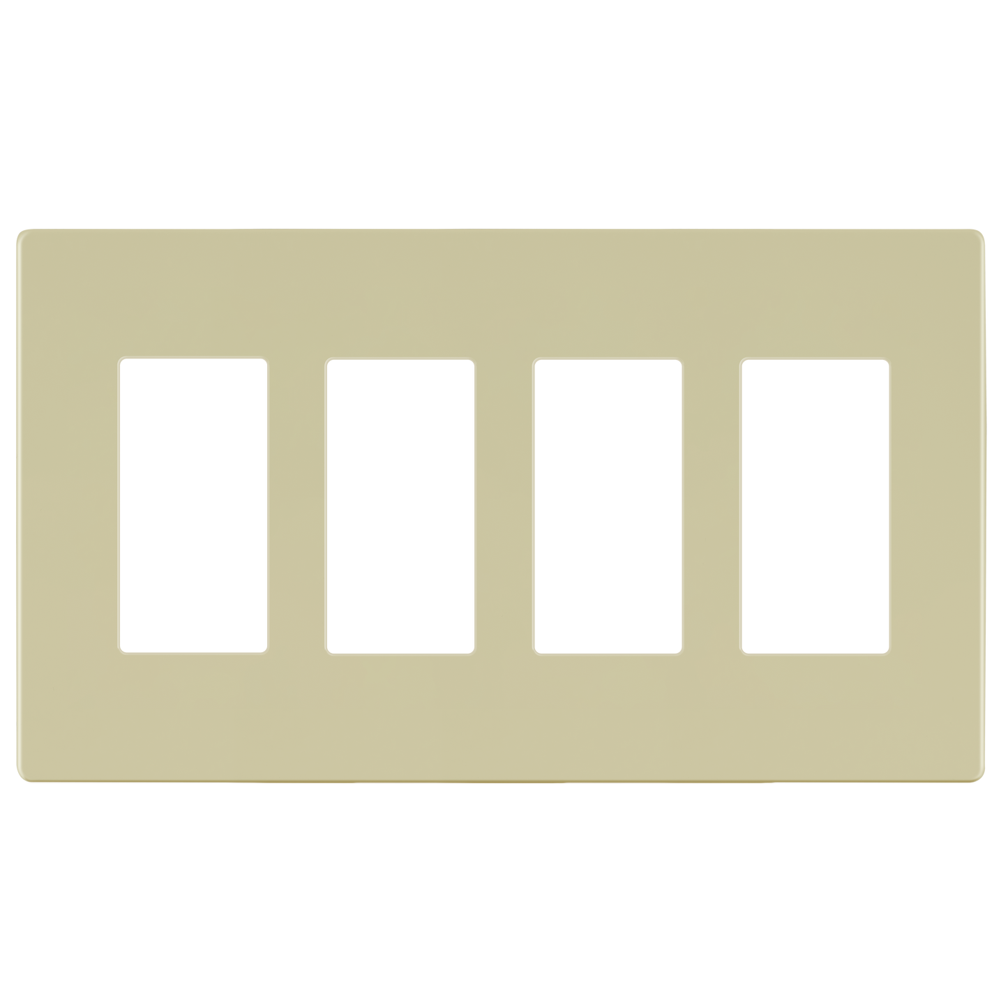 Decorator Screwless Wall Plate, Polycarbonate Thermoplastic/Mirrored Acrylic, Temperature and Impact Resistant/, 4-Gang, Mid-Size