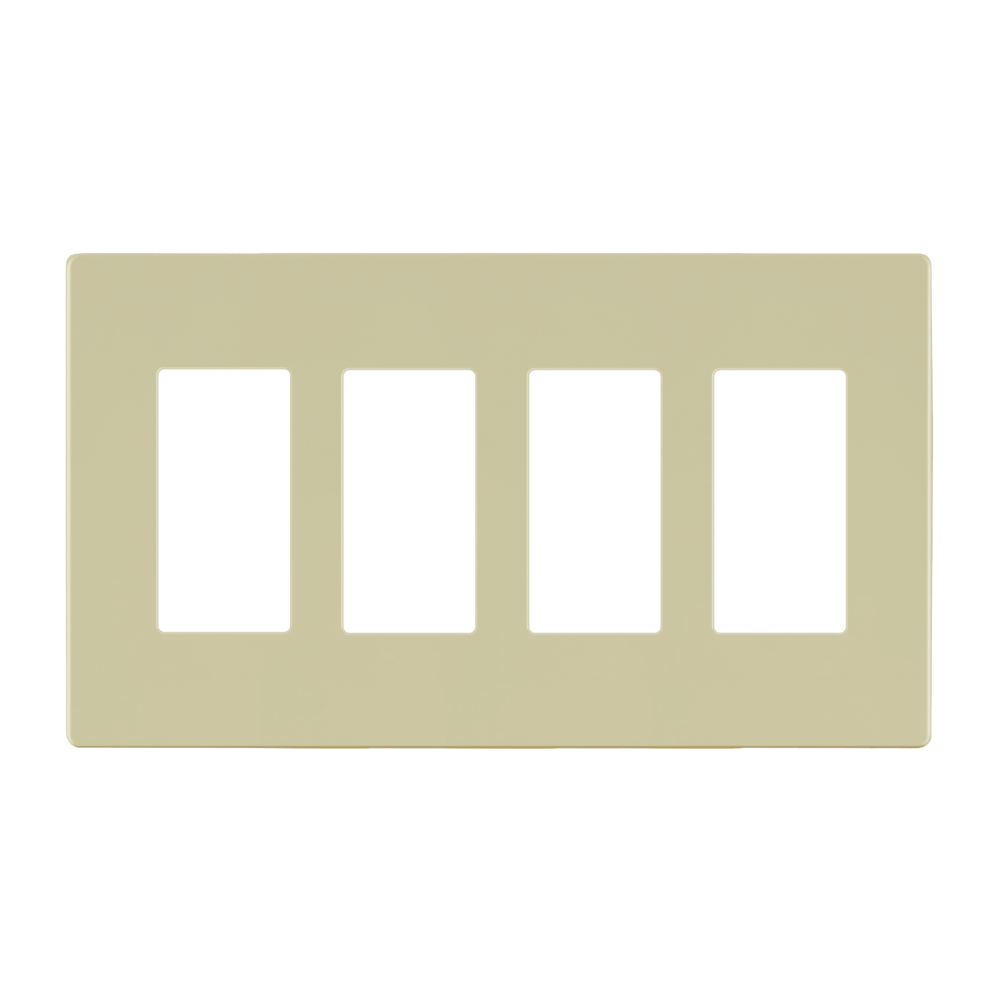 Decorator Screwless Wall Plate, Polycarbonate Thermoplastic/Mirrored Acrylic, Temperature and Impact Resistant/, 4-Gang, Mid-Size