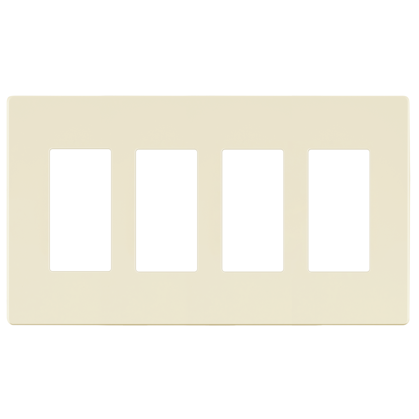Decorator Screwless Wall Plate, Polycarbonate Thermoplastic/Mirrored Acrylic, Temperature and Impact Resistant/, 4-Gang, Mid-Size