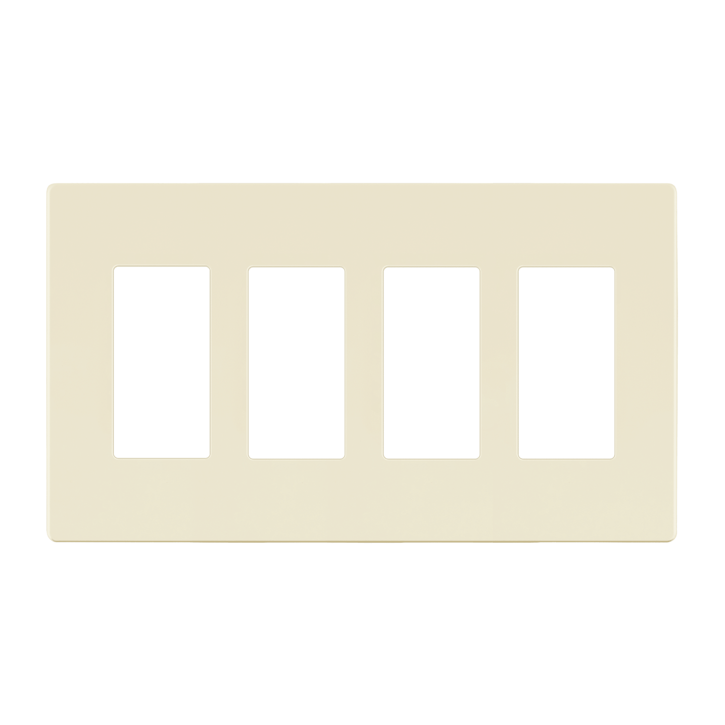 Decorator Screwless Wall Plate, Polycarbonate Thermoplastic/Mirrored Acrylic, Temperature and Impact Resistant/, 4-Gang, Mid-Size