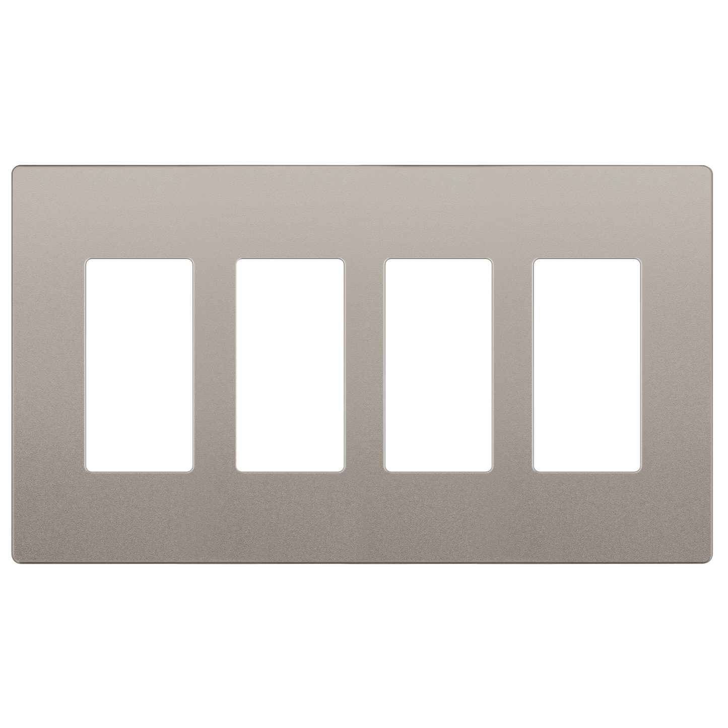 Decorator Screwless Wall Plate, Polycarbonate Thermoplastic/Mirrored Acrylic, Temperature and Impact Resistant/, 4-Gang, Mid-Size