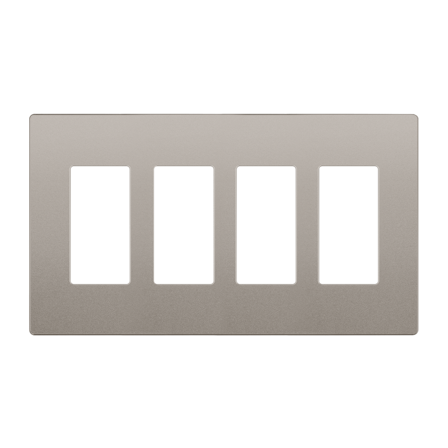 Decorator Screwless Wall Plate, Polycarbonate Thermoplastic/Mirrored Acrylic, Temperature and Impact Resistant/, 4-Gang, Mid-Size
