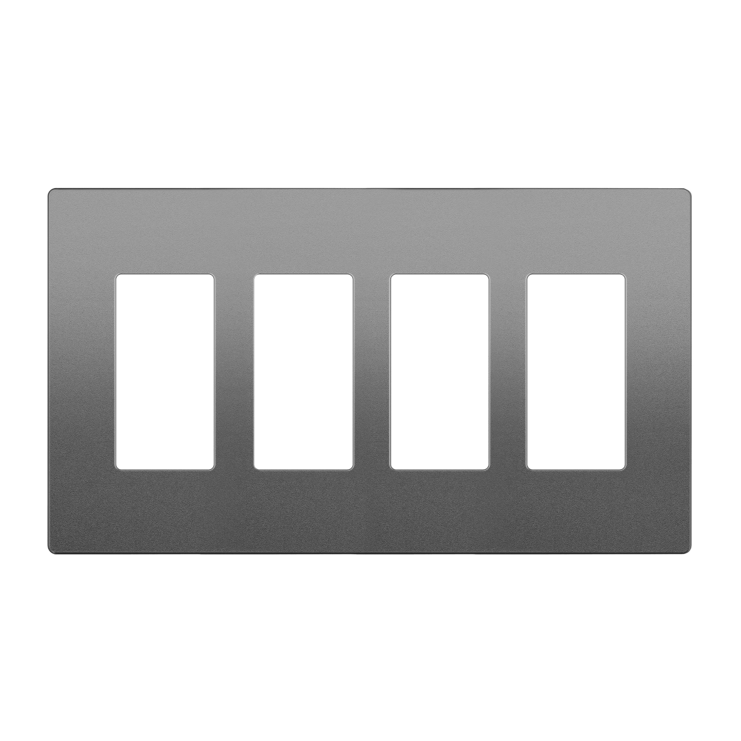 Decorator Screwless Wall Plate, Polycarbonate Thermoplastic/Mirrored Acrylic, Temperature and Impact Resistant/, 4-Gang, Mid-Size