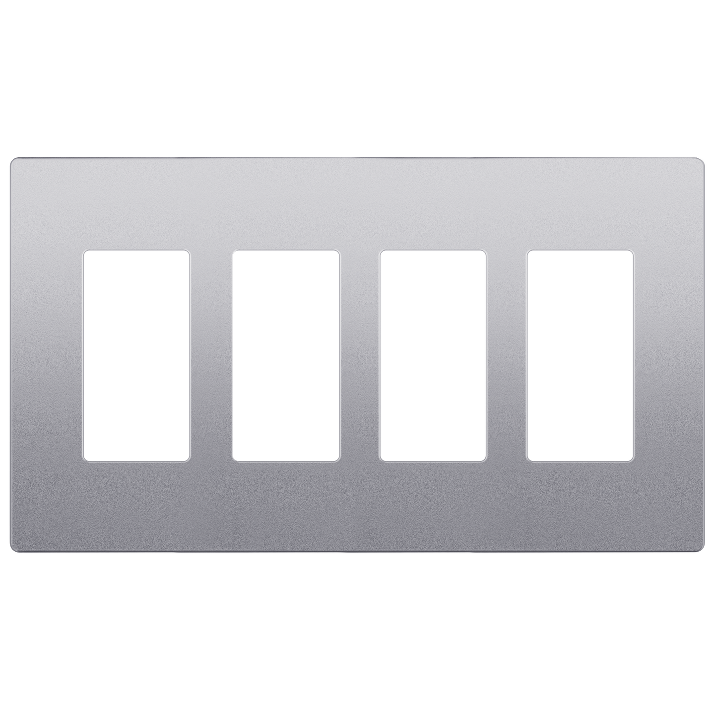 Decorator Screwless Wall Plate, Polycarbonate Thermoplastic/Mirrored Acrylic, Temperature and Impact Resistant/, 4-Gang, Mid-Size