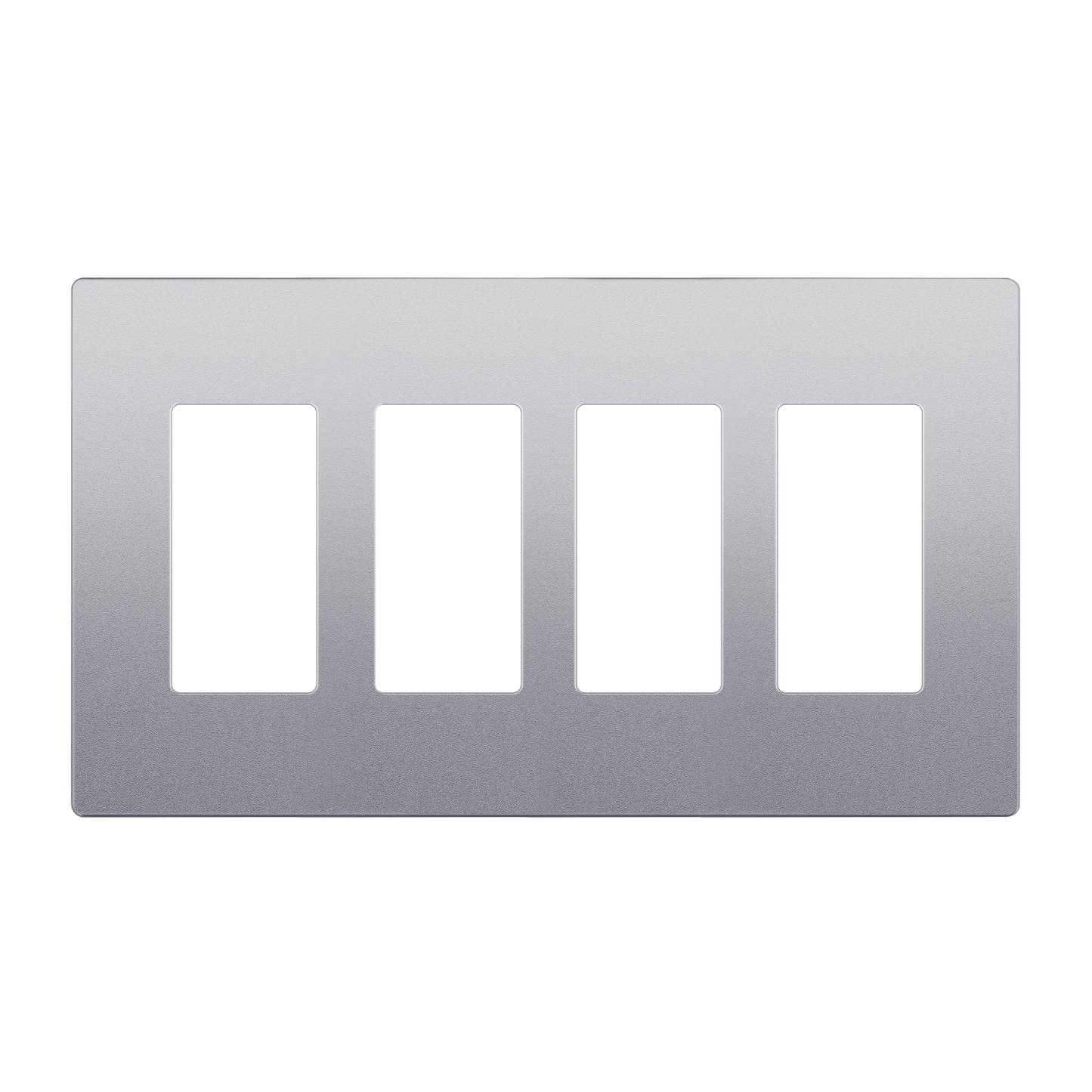Decorator Screwless Wall Plate, Polycarbonate Thermoplastic/Mirrored Acrylic, Temperature and Impact Resistant/, 4-Gang, Mid-Size