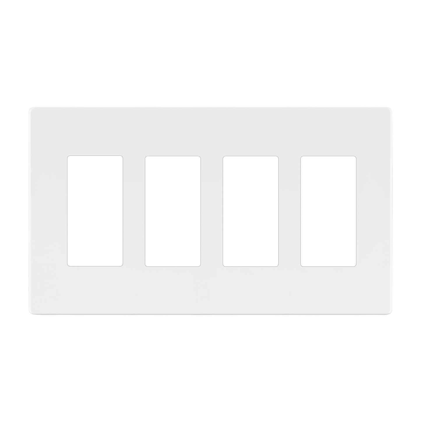 Decorator Screwless Wall Plate, Polycarbonate Thermoplastic/Mirrored Acrylic, Temperature and Impact Resistant/, 4-Gang, Mid-Size