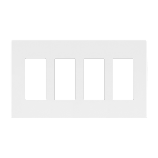 Decorator Screwless Wall Plate, Polycarbonate Thermoplastic/Mirrored Acrylic, Temperature and Impact Resistant/, 4-Gang, Mid-Size