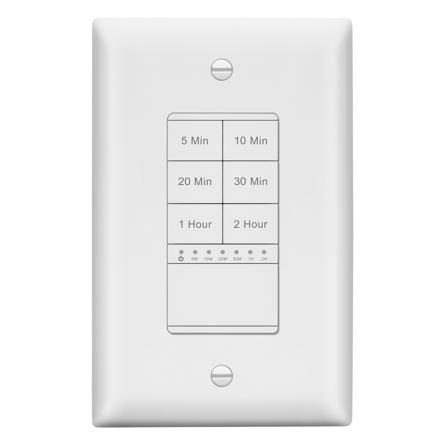 2-Hour Countdown Timer Switch, In-Wall, No Neutral Required, Ground Required, LED Indicator, Timer for Fans or Lighting, Wall Plate Included