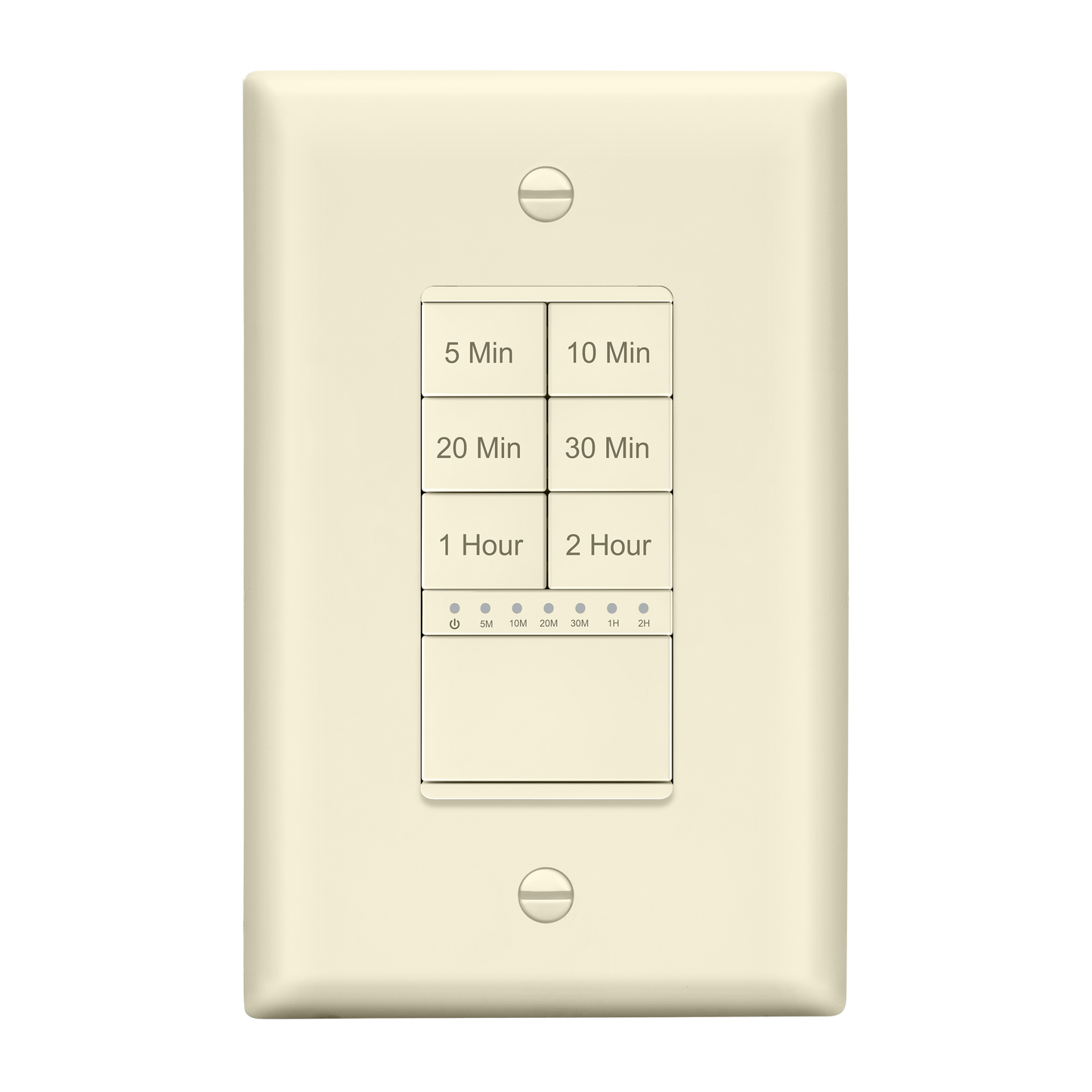 2-Hour Countdown Timer Switch, In-Wall, Neutral Wire Required, LED Indicator, Timer for Fans or Lighting, Wall Plate Included