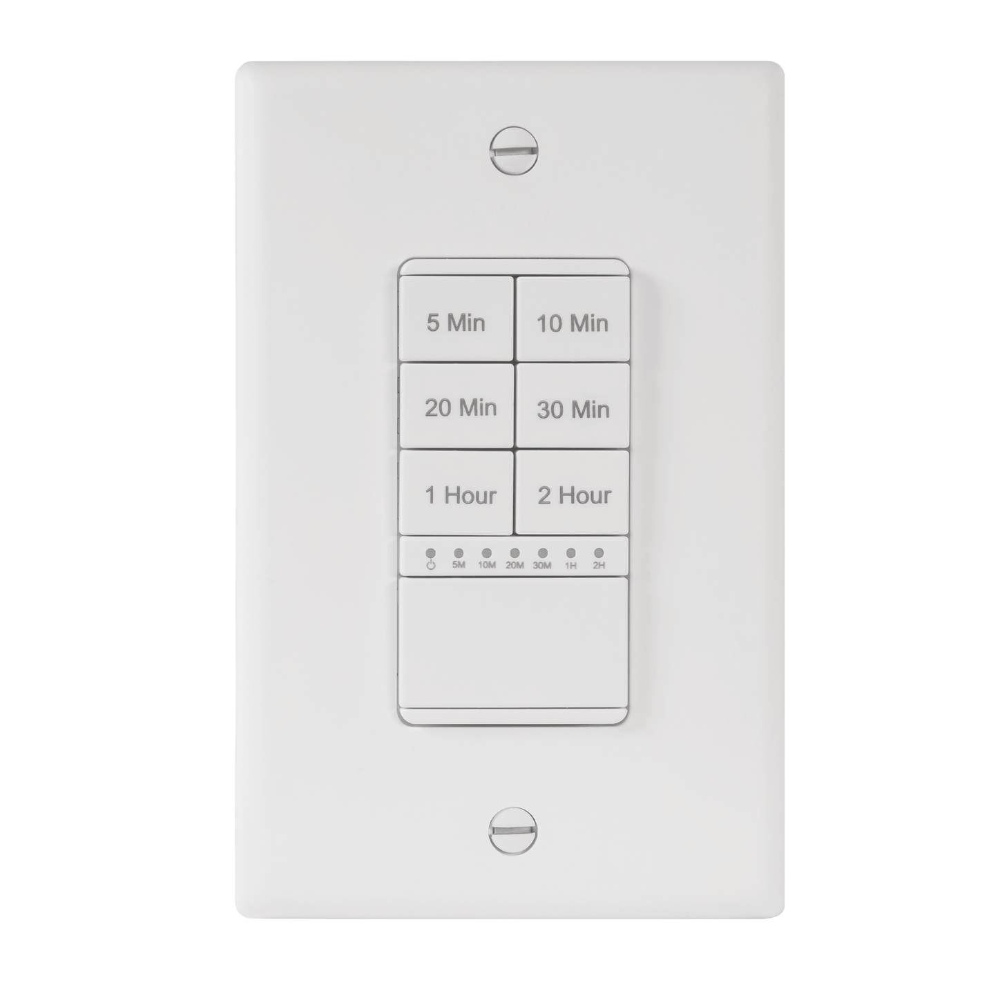 2-Hour Countdown Timer Switch, In-Wall, Neutral Wire Required, LED Indicator, Timer for Fans or Lighting, Wall Plate Included