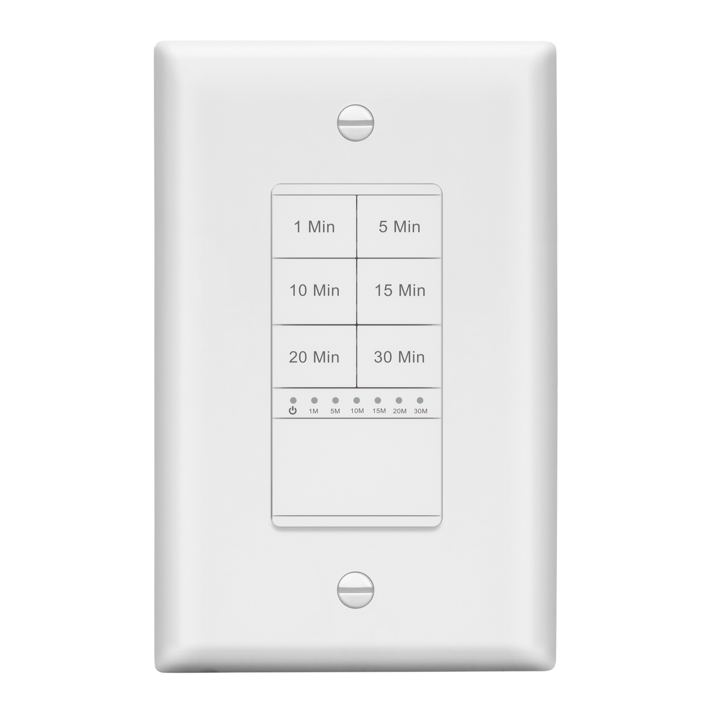 30-Minute Hour Countdown Timer Switch, In-Wall, No Neutral Required, Ground Required, LED Indicator, Timer for Fans or Lighting, Wall Plate Included